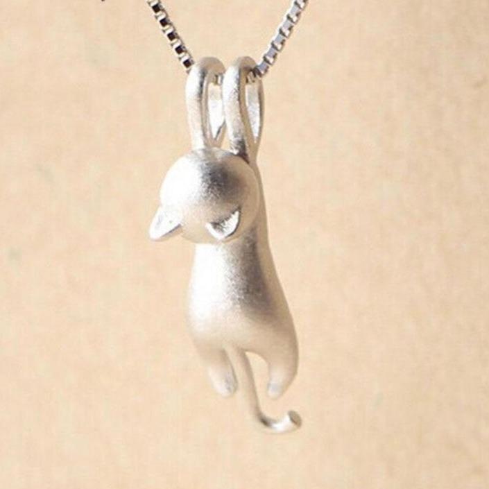 925 Sterling Zilver Speelse Kitty Halsketting
