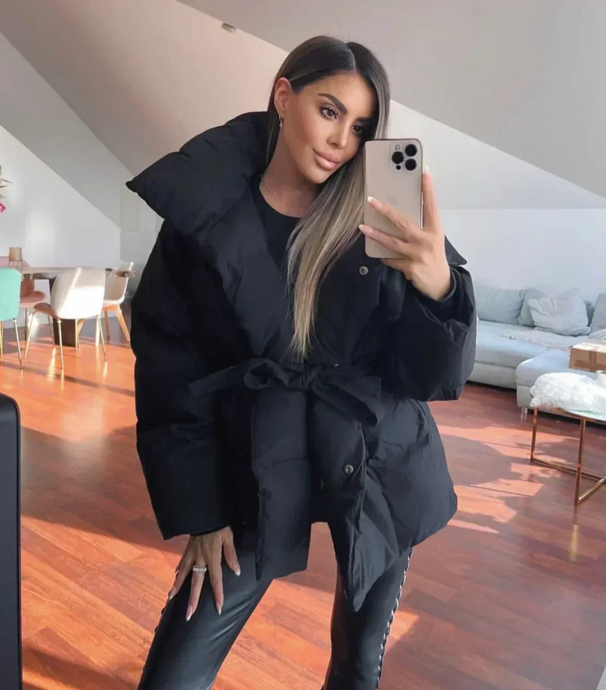 Julianna - Gesteppte Luxusjacke mit Gürtel