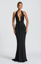 Graces - Gedrapeerde jersey maxi-jurk