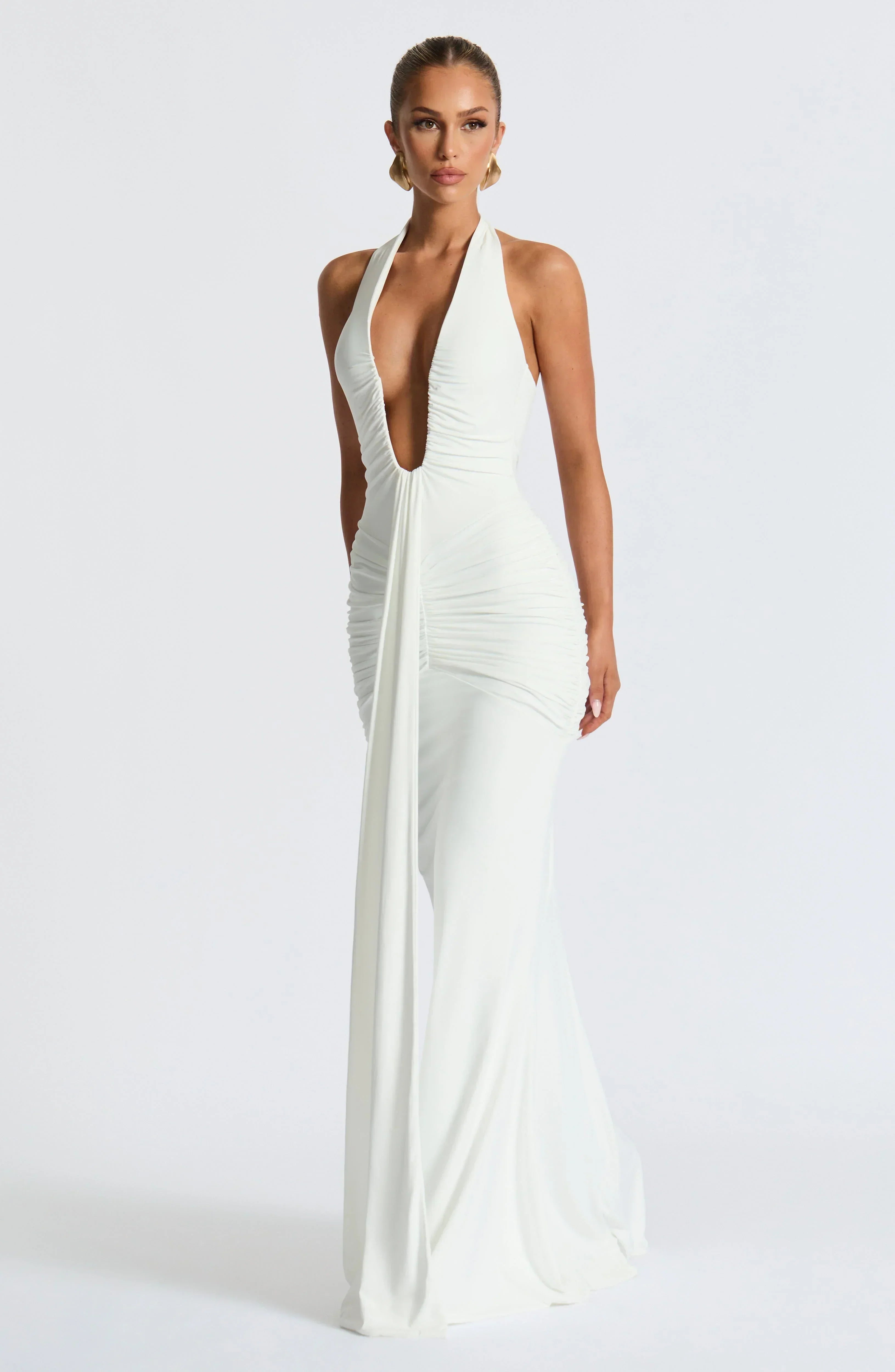 Graces - Gedrapeerde jersey maxi-jurk