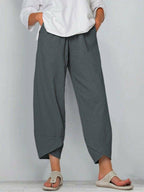 Vintage-Hose mit asymmetrischem Gummibund und Taschen – Einzigartiges Design, bequeme Passform und funktionaler Stil🌸